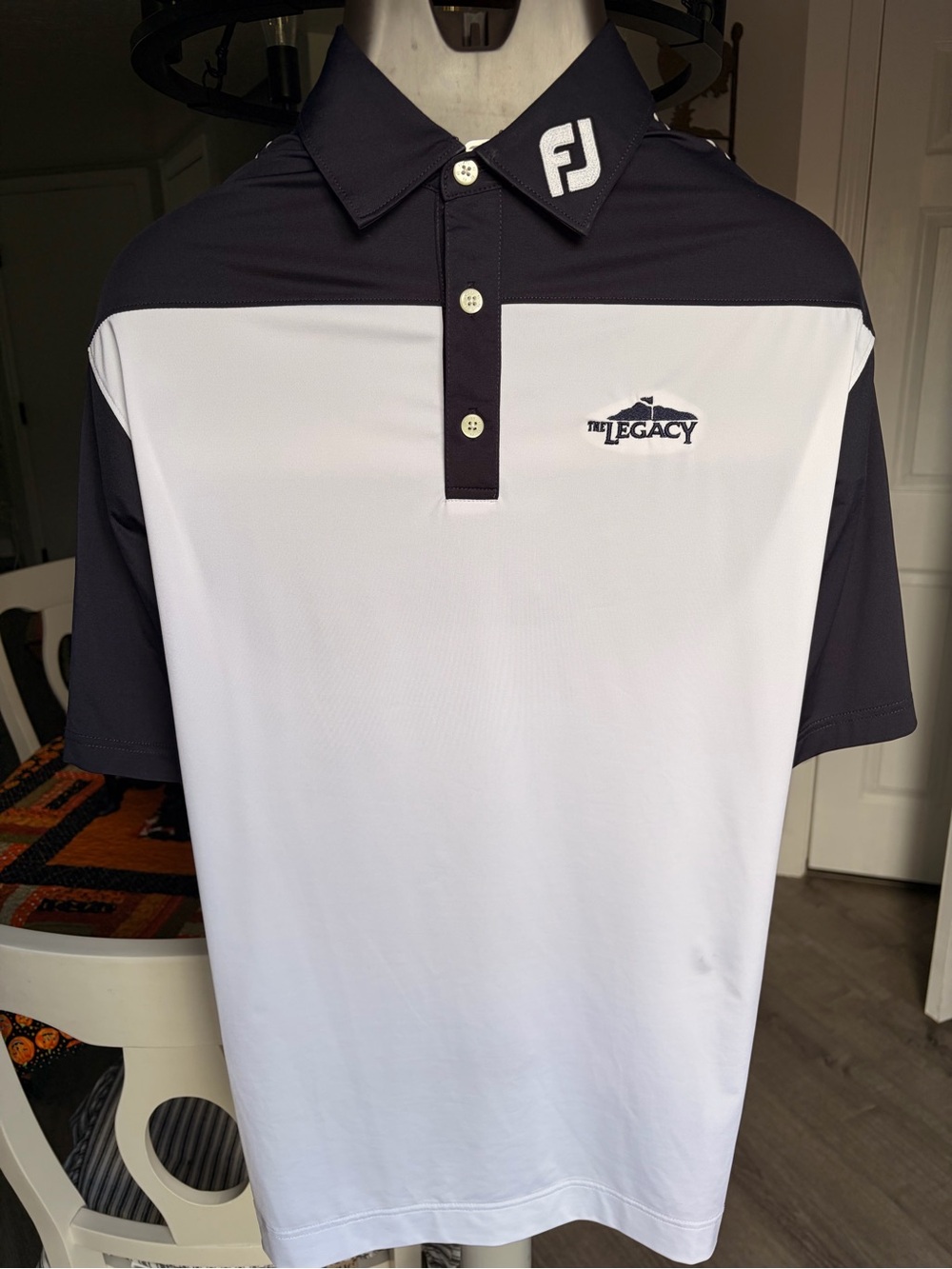 FootJoy Two-Tone Black & White The Legacy Men's Golf Polo